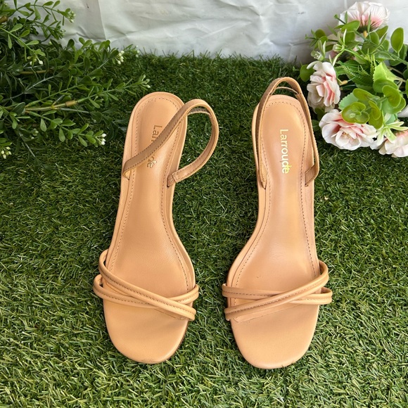 Larroude Nude Strappy Heels - Picture 13 of 16